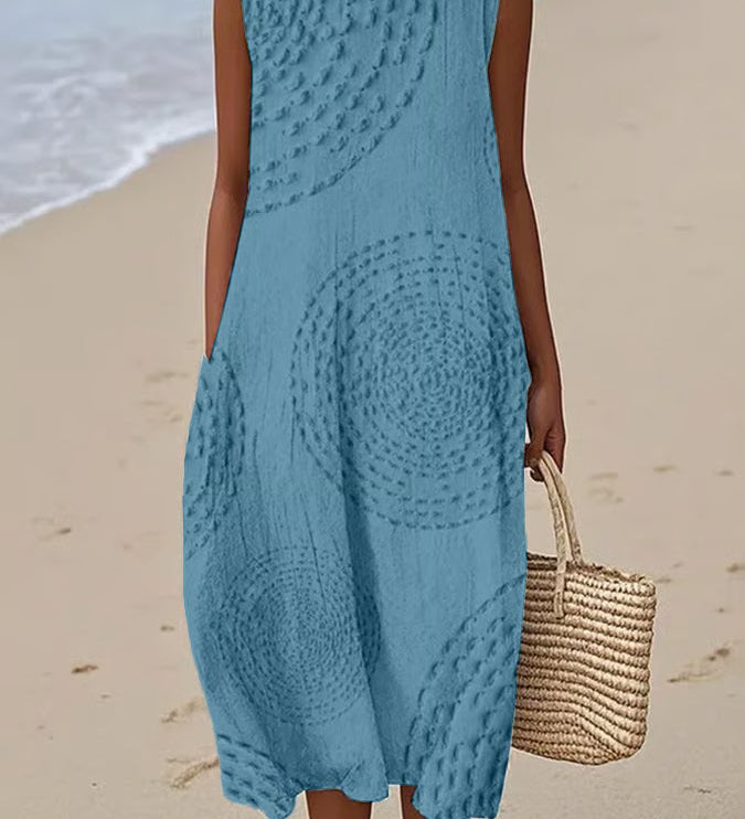 Ana - Vestido Maxi Sin Mangas con Textura