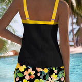 Valeria - Elegante Tankini con Pantalones Cortos Florales