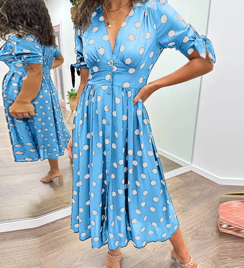 Mónica - Vestido Chic con Estampado de Lunares