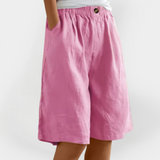 Shorts de Lino con Bolsillos