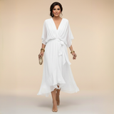 La Scintilla | Vestido de gasa con escote en forma de V