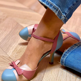 Bellarosa - Sandalias coloridas con nudo y tiras, diseño de puntera redonda