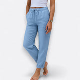 Sara - Pantalones de Lino Premium con Elasticidad