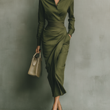 La Scintilla | Vestido Satinado Cruzado con Cinturón