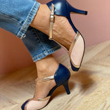 Aléssia - Zapatillas de tira coloridas y cómodas con puntera redonda