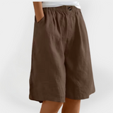 Shorts de Lino con Bolsillos