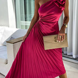 Eya™ | Elegante Vestido Maxi Floral de Un Solo Hombro