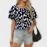 Evelyn - Blusa Casual de Escote Redondo