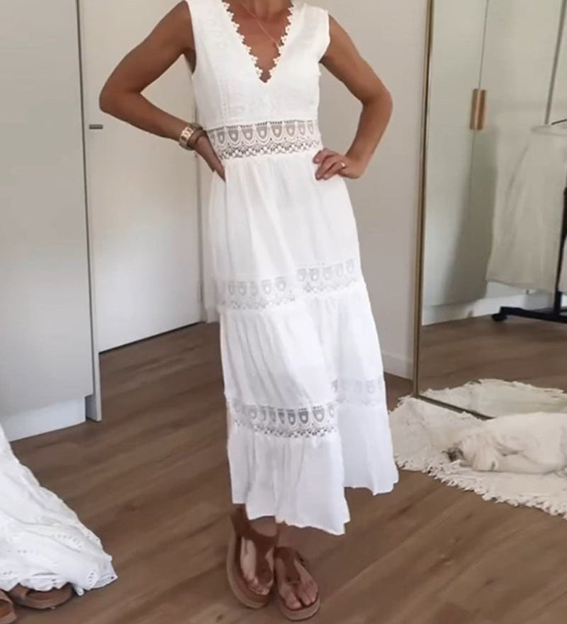 Kim - Vestido de Encaje con Escote en Forma de V