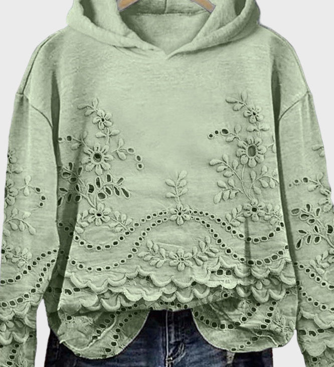 Sudadera con Capucha de Encaje Elegante