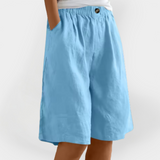 Shorts de Lino con Bolsillos