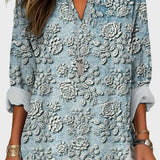 Blusa Floral en Azul Crepúsculo