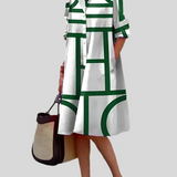 Bruria™ | Geometric Midi Dress