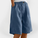 Shorts de Lino con Bolsillos