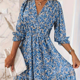 Nissia™ | Vestido Corto de Rayas con Flores