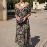 Elegante vestido maxi de fiesta con escote en forma de corazón