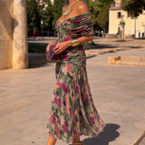 Elegante vestido maxi de fiesta con escote en forma de corazón