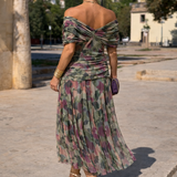 Elegante vestido maxi de fiesta con escote en forma de corazón