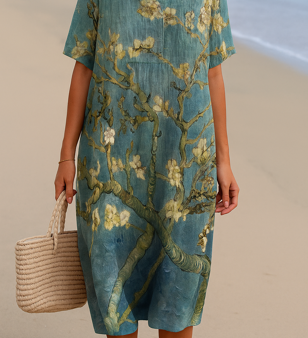 Mara - Vestido Floral en Verde Agua