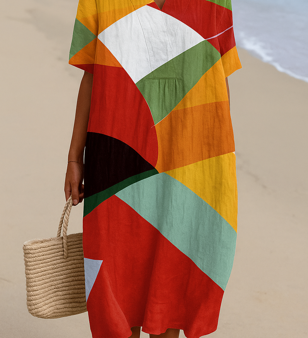 Daniela - Vestido Patchwork Colorido