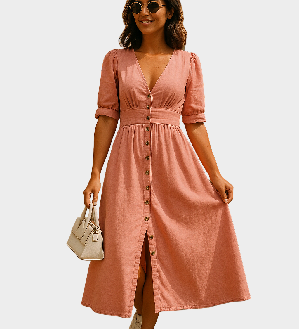 Marta - Vestido de Denim con Botones