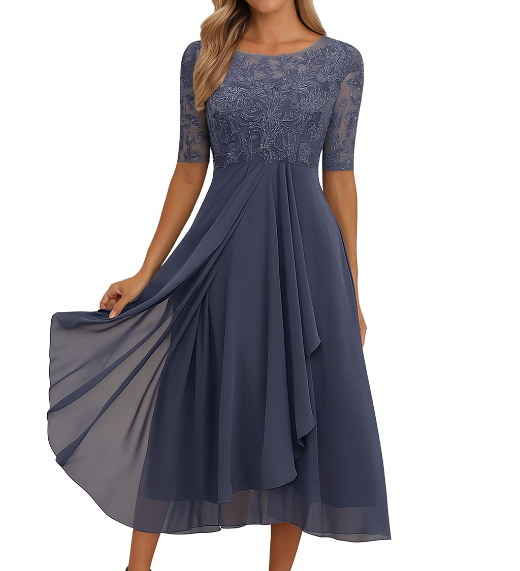 Valentina - Vestido de Encaje con Manga 3/4