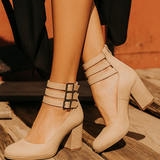 Ginevra - Tacones Altos con Múltiples Tiras y Suela Gruesa