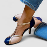 Aléssia - Zapatillas de tira coloridas y cómodas con puntera redonda