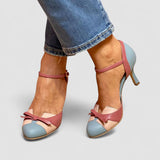 Bellarosa - Sandalias coloridas con nudo y tiras, diseño de puntera redonda