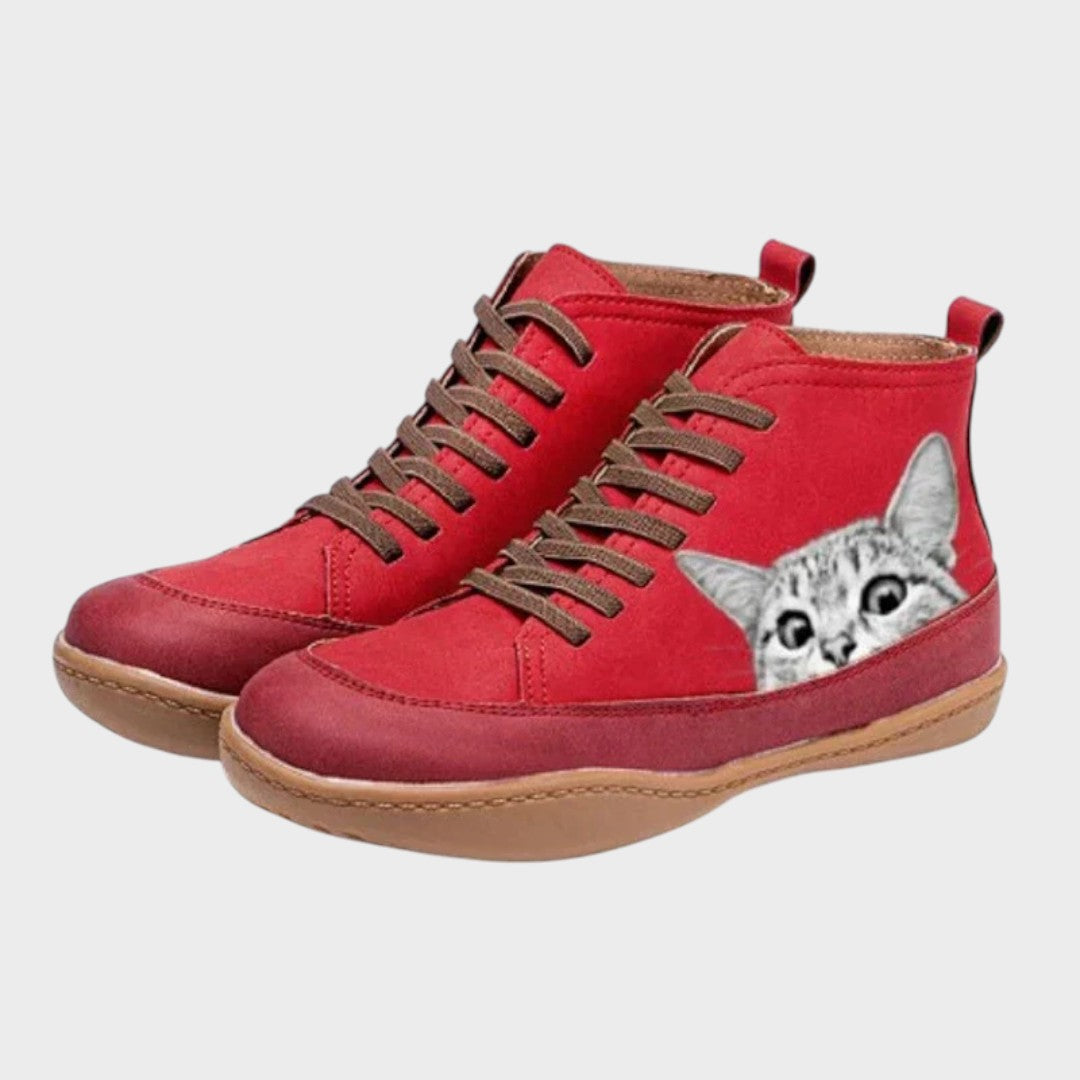 Kitty - Botas de cuero para los apasionados de los gatos