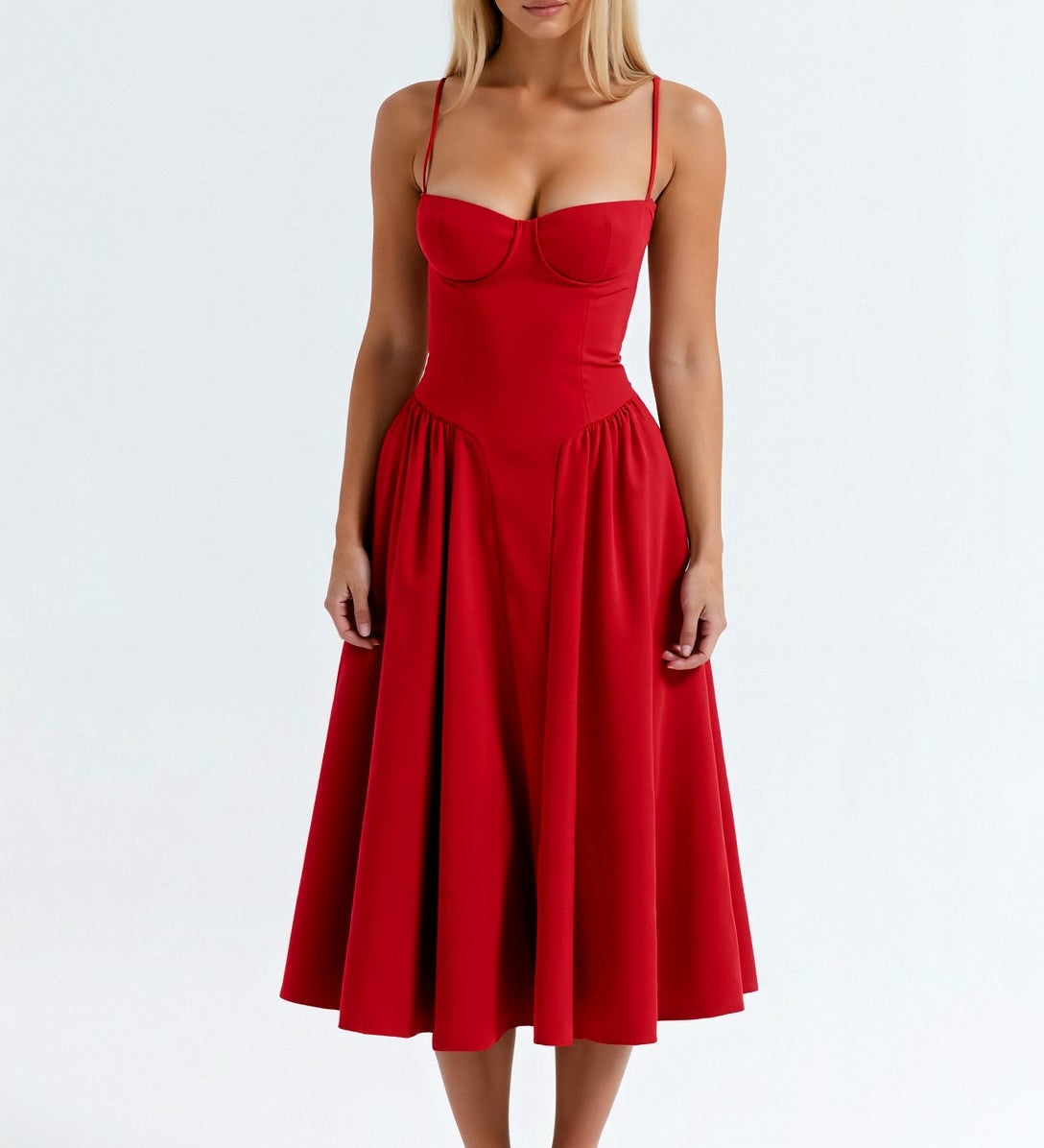 Odete - Vestido midi con corsé definido