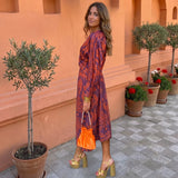 Silvia™ | Vestido midi estampado