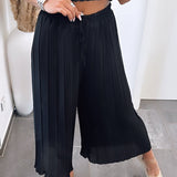 Maia - Pantalones Negros con Pliegues