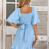 Clara - Vestido Midi Azul Claro