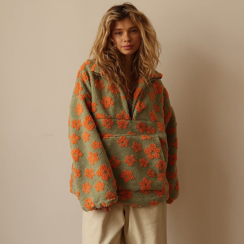 Sudadera de Forro Polar Floral - Diseño Margaritas