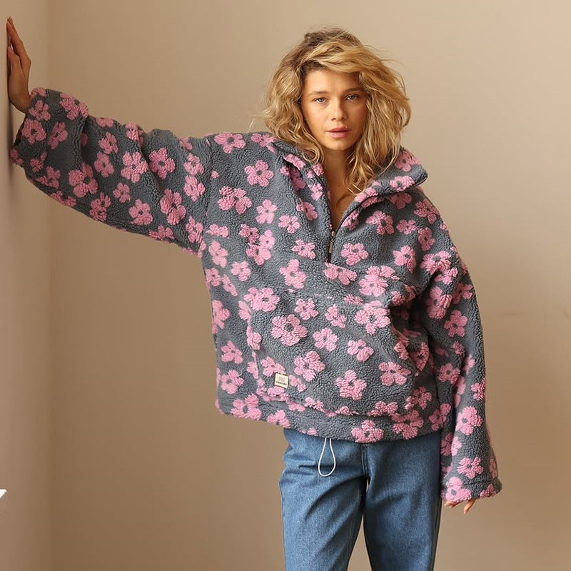 Sudadera de Forro Polar Floral - Diseño Margaritas