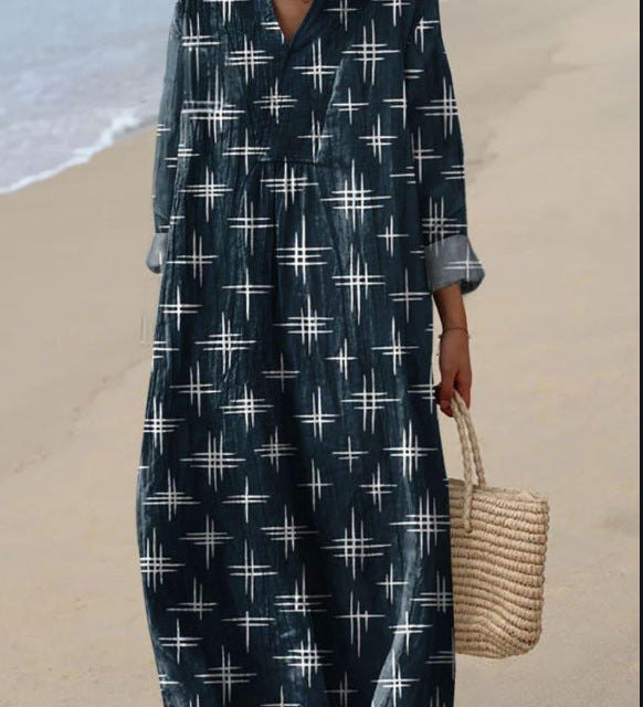 Nádia - Vestido Bohemio con Diseño de Estrellas