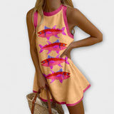 Célia - Mini Vestido con Estampado de Sardinas