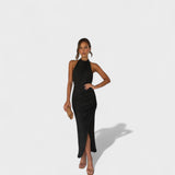 Camila - Vestido Largo con Detalles de Pliegues