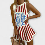 Constança - Mini Vestido con Estampado de Peces