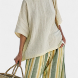 Olívia - Conjunto de Lino y Bambú en Color Aceituna
