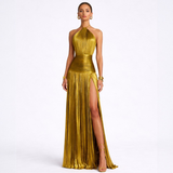 La Scintilla | Vestido Maxi con Brillo Dorado