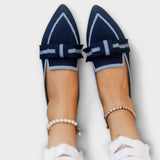 Dalva - Zapatos planos femeninos con detalle de lazo
