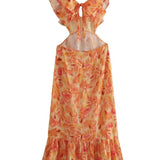 Yafit™ | Vestido Floral con Detalles de Volantes