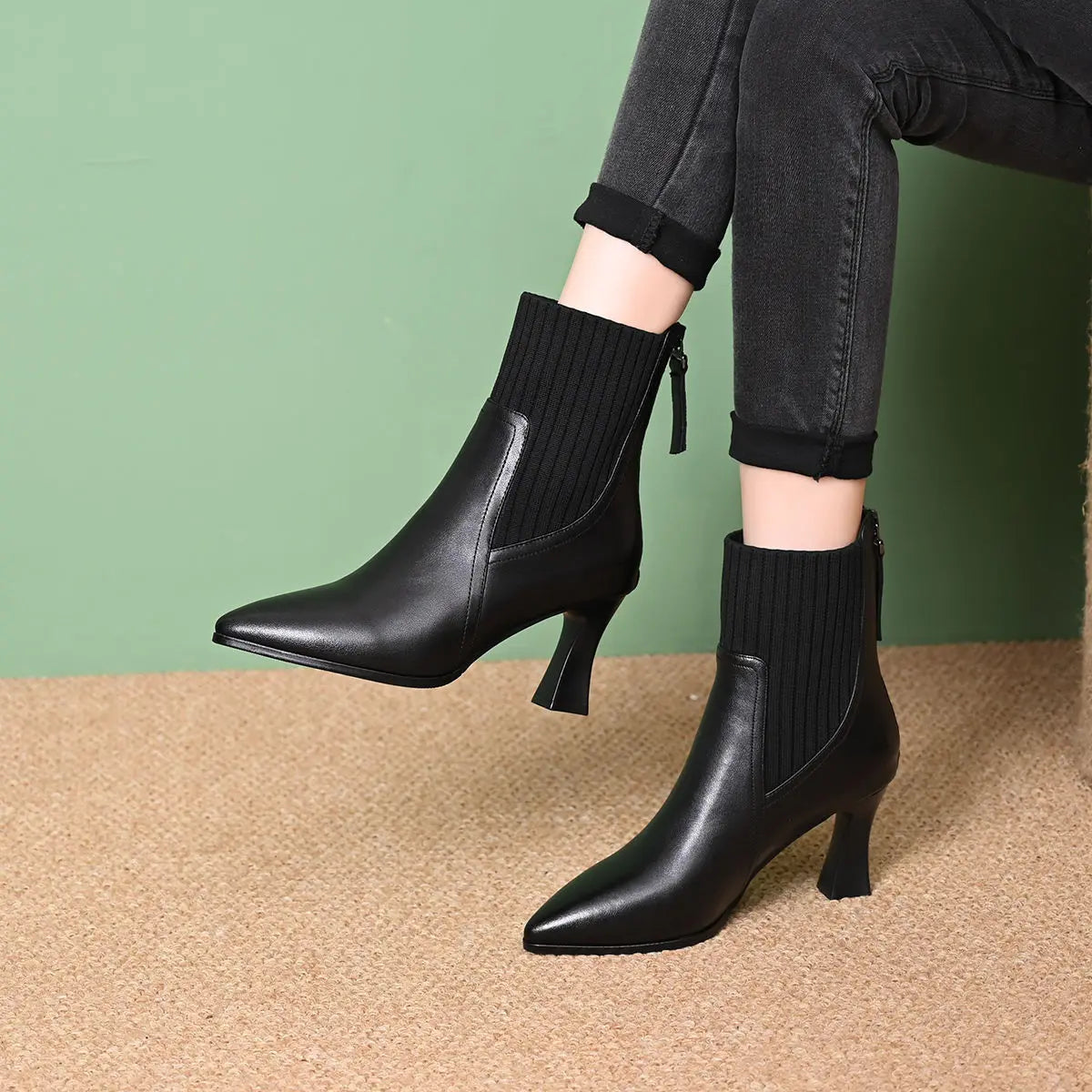 Clara - Botas de Cuero con Plataforma
