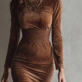 La Scintilla | Vestido de Terciopelo con Cintura Fruncida