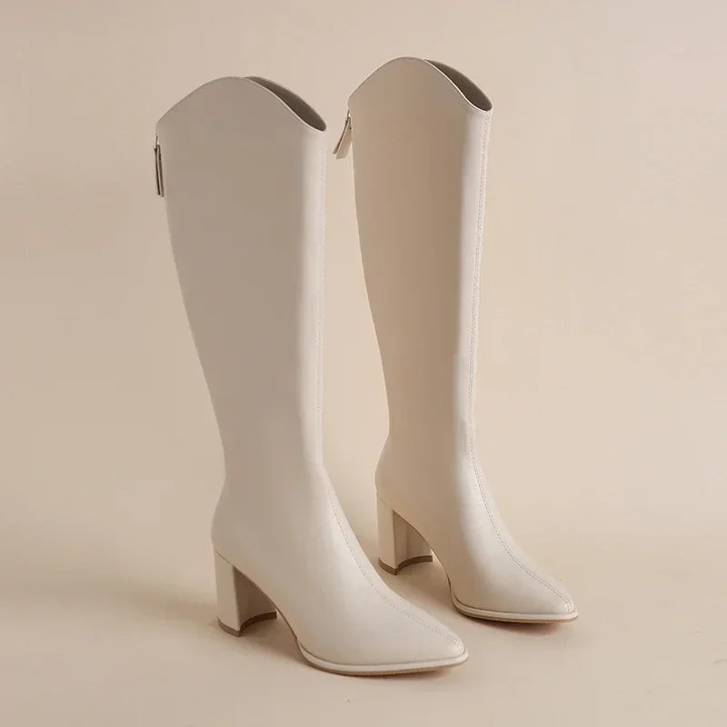Hilda - Botas Elegantes de Tacón Grueso para el Invierno