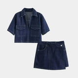 Conjunto de jeans con cuello en V