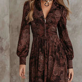 La Scintilla | VESTIDO LARGO CON ELEGANTE IMPRESIÓN VINTAGE