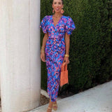 Aurora™ | Vestido Midi Espectacular con Mangas Abullonadas